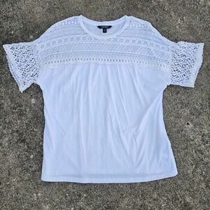 Lauren Ralph Lauren Jeans LRL XL Crochet Peasant Tunic Blouse 3/4 Sleeve